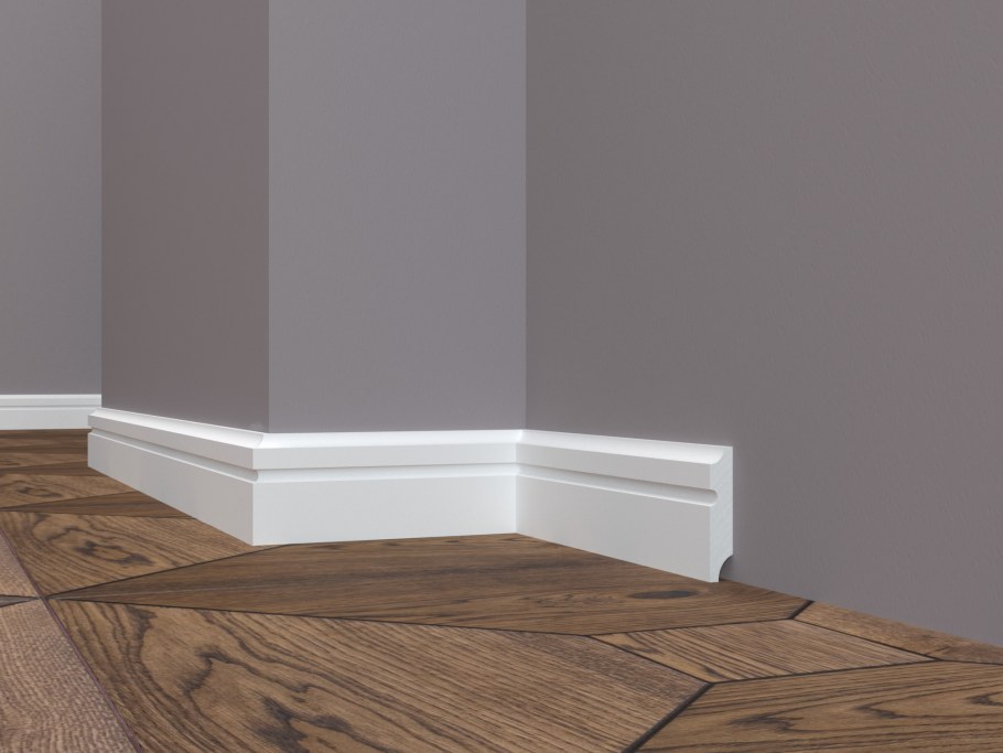 Плинтус Pro-line w02-80 МДФ белый плоский( 80x16x2050 мм)