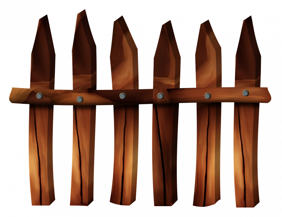 Деревянный забор на прозрачном фоне