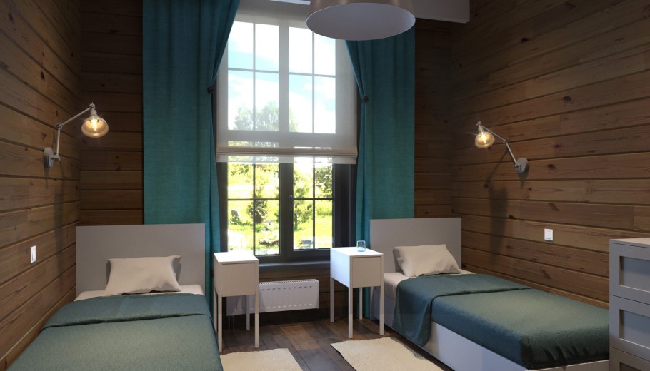 Интерьер домика на турбазе