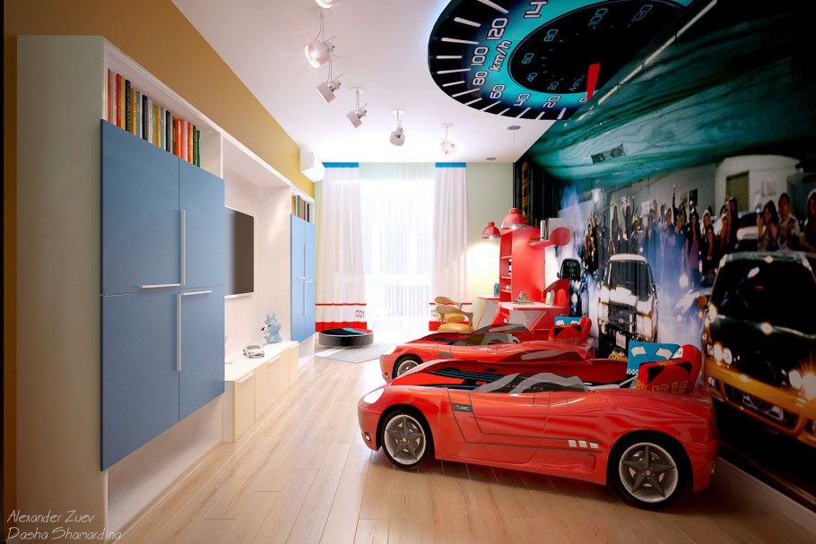 Детская для мальчика в стиле машин