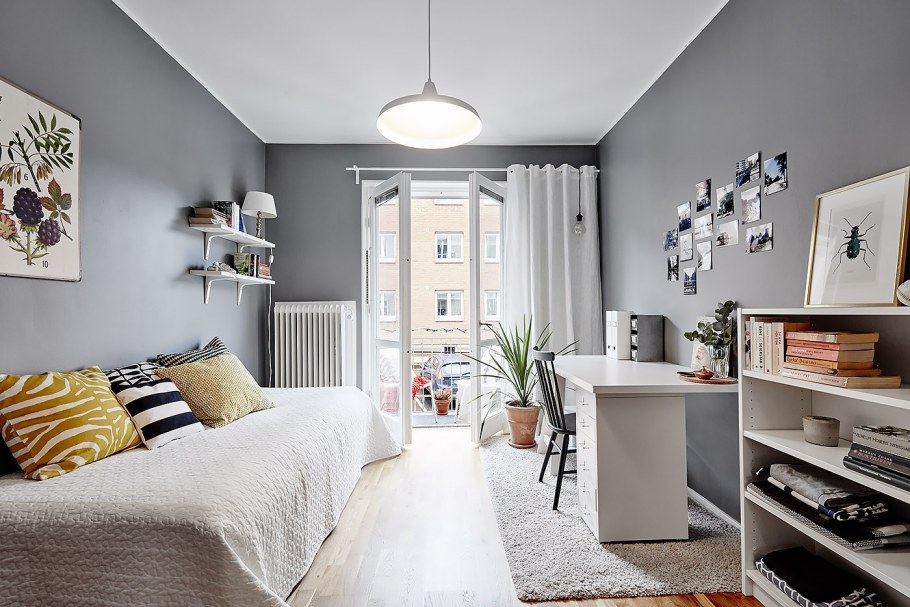 Спальня мансарда дерево Сканди