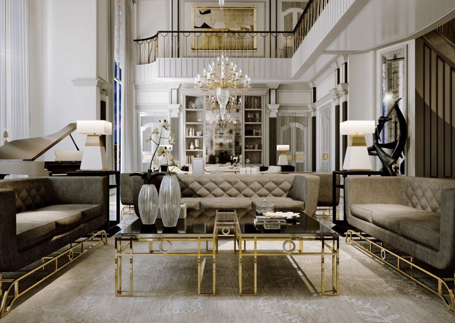 Гостиная в черных тонах