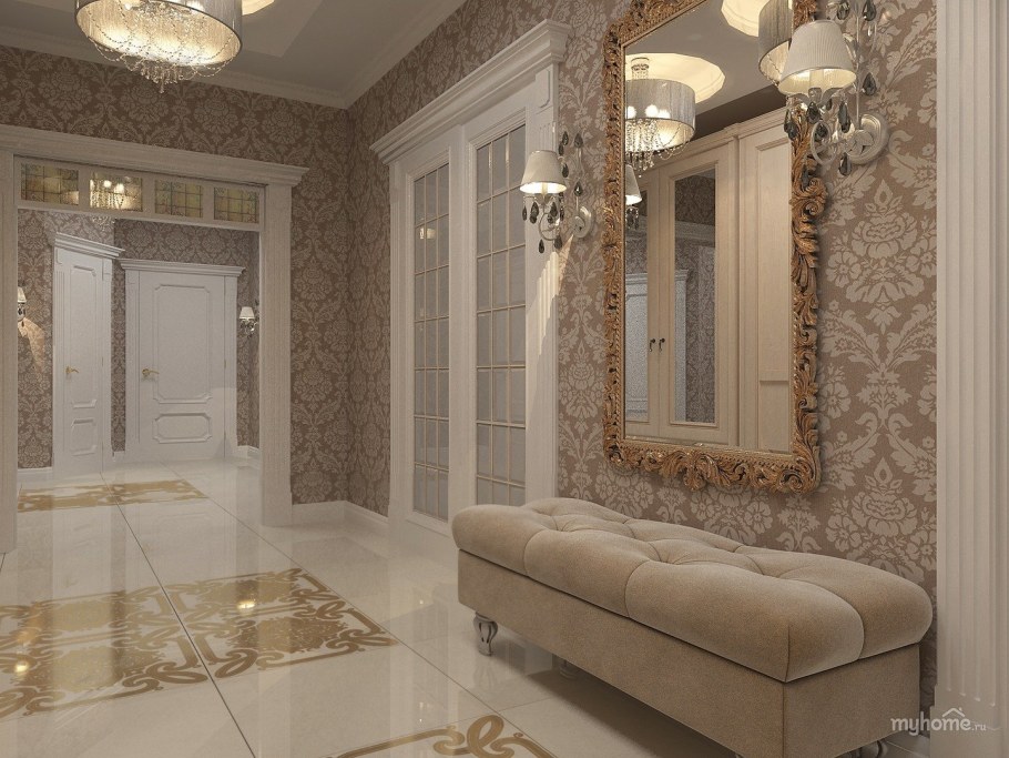 Прихожая в золотых тонах