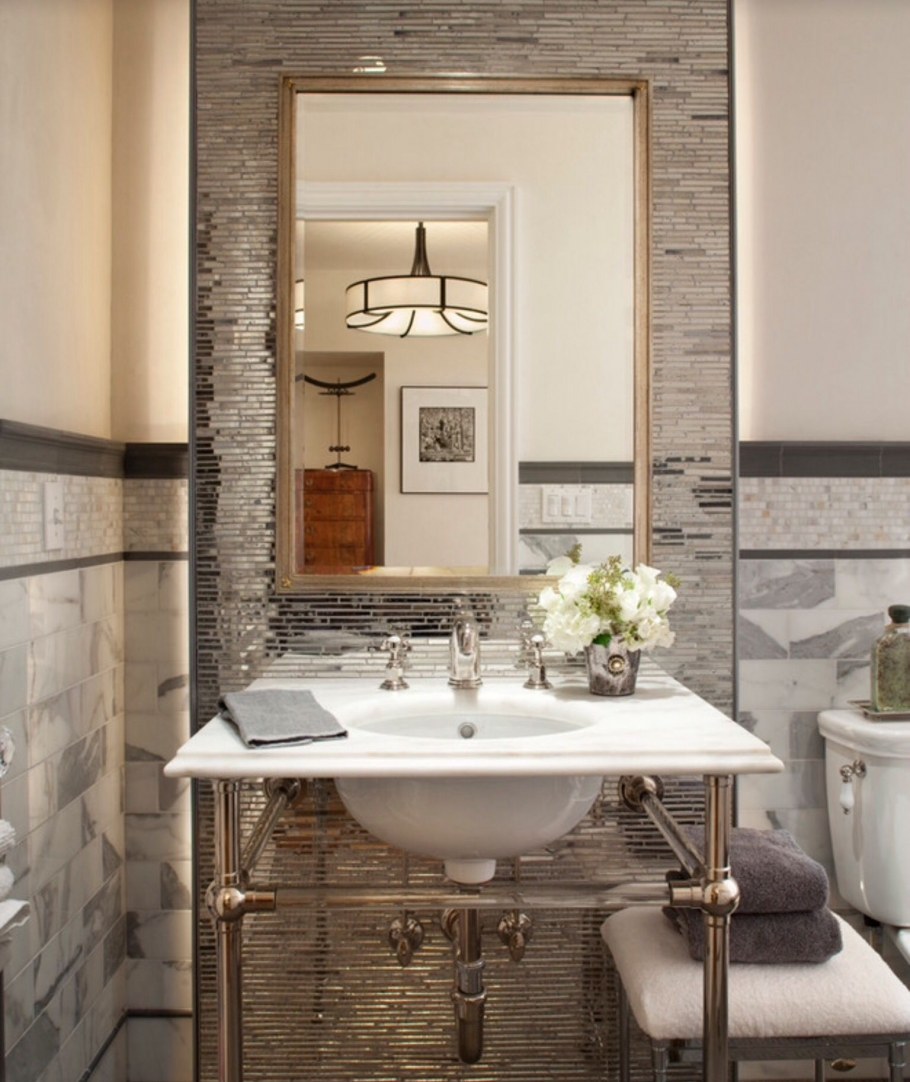 Зеркало в ванную мозаика