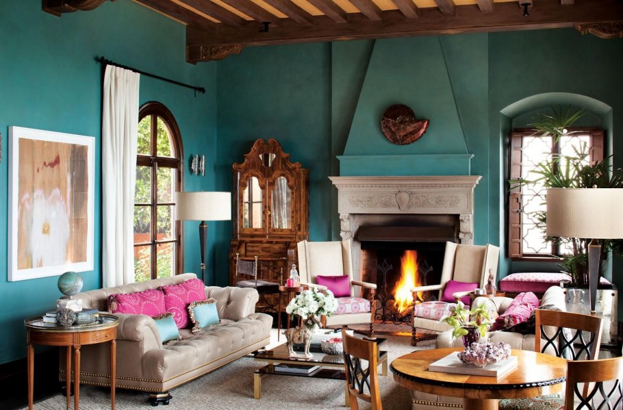 Бирюзовые фасады домов