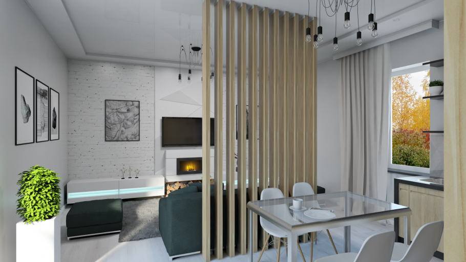 Деревянные перегородки в интерьере