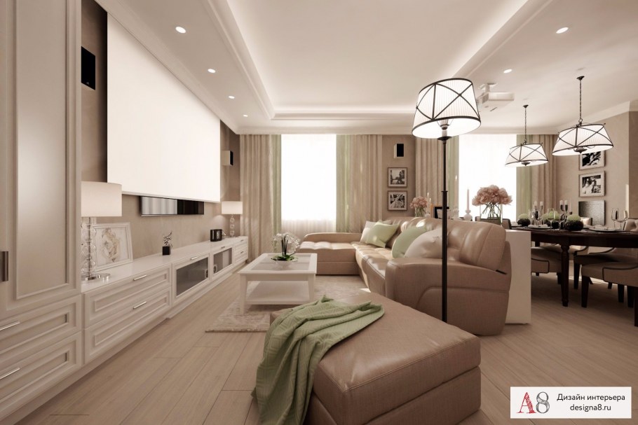 Гостиная в двухкомнатной квартире