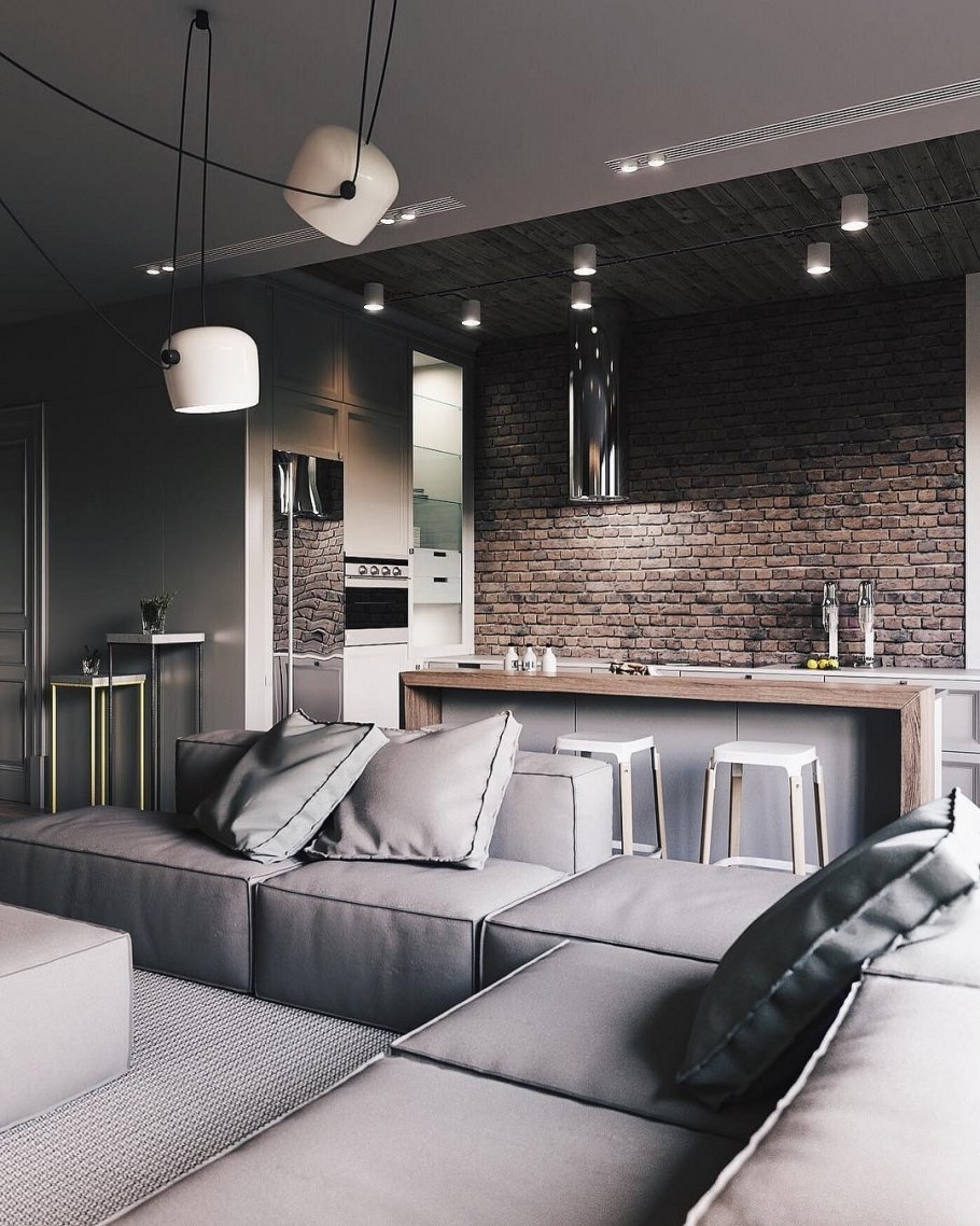 Классика с элементами лофта в интерьере