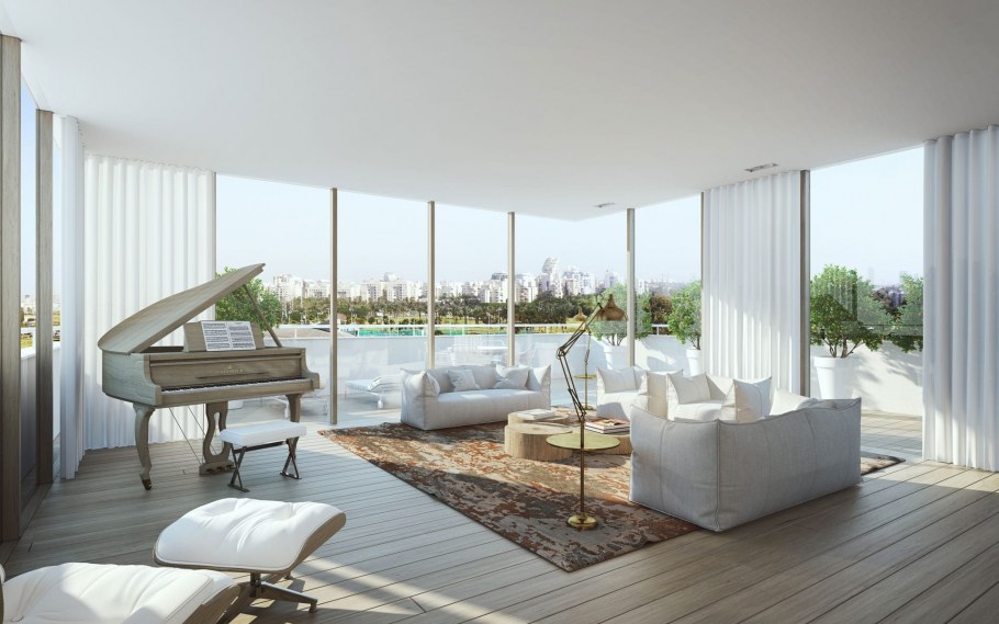 Кухня с панорамными окнами