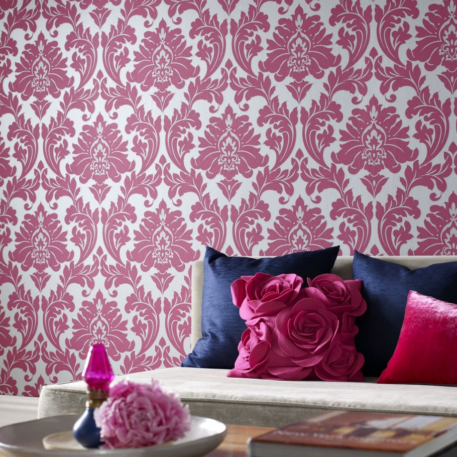 Обои розового цвета для стен