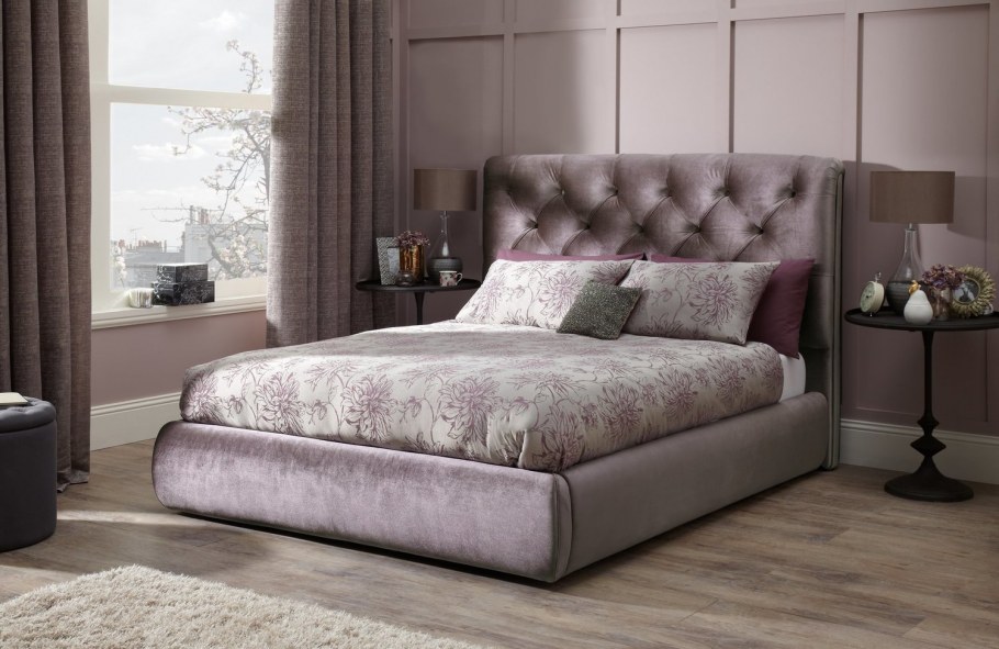 Кровать двуспальная 180х200 из велюра Belinda