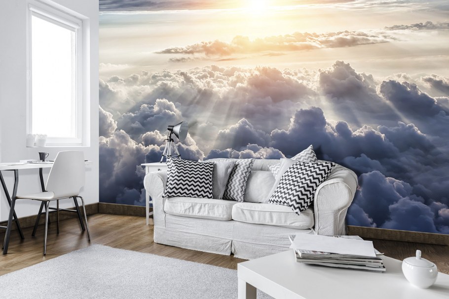 Интерьер спальни в голубых тонах