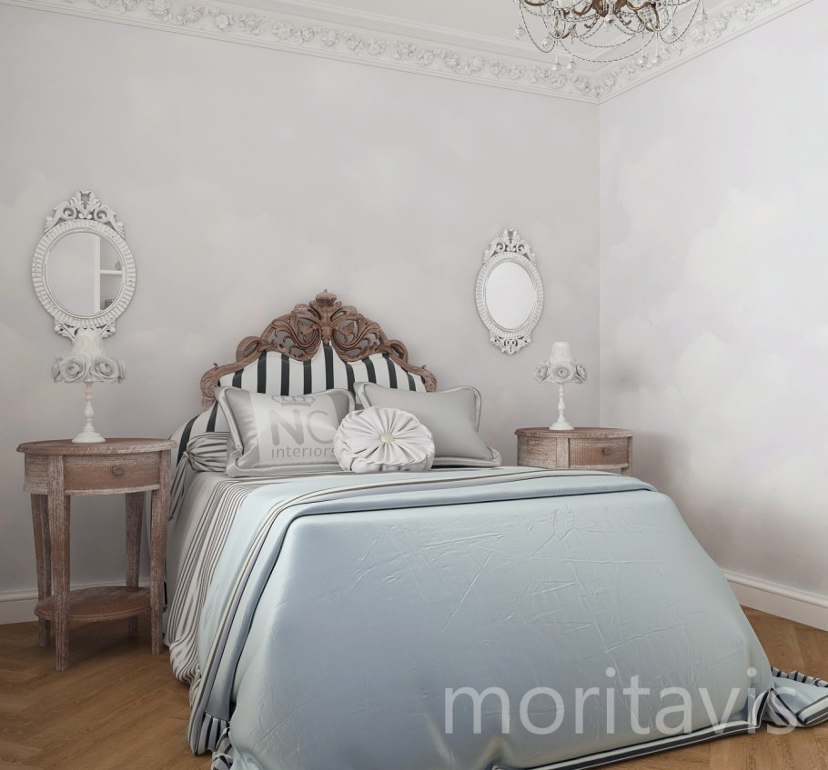 Бежевые шторы в маленькую спальню