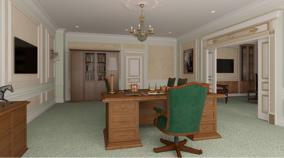 Интерьер кабинета директора в школе классика