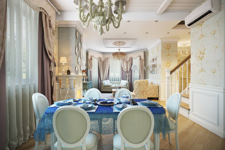 Гостиная в стиле русской усадьбы