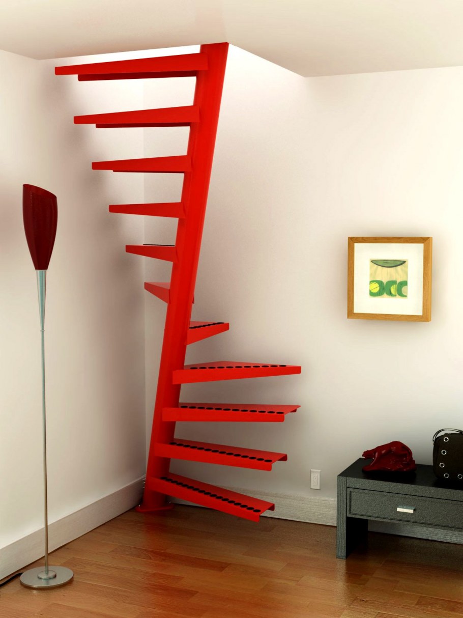 Компактная винтовая лестница на чердак