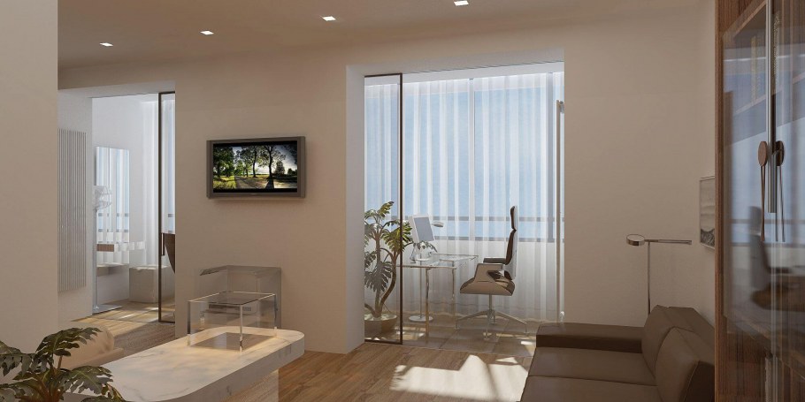 Перегородка между балконом и гостиной