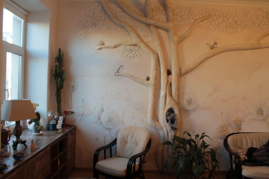 Роспись стен ромашки