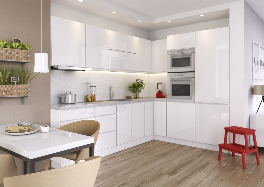 Кухня белый Вегас угловая