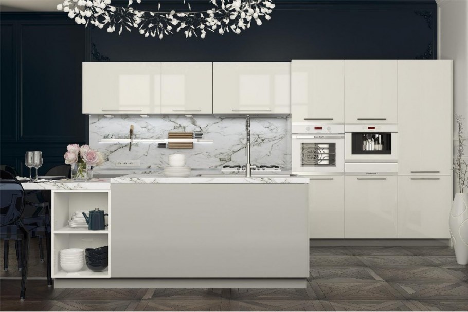 Кухня из МДФ рамочного «Канзас» каштан