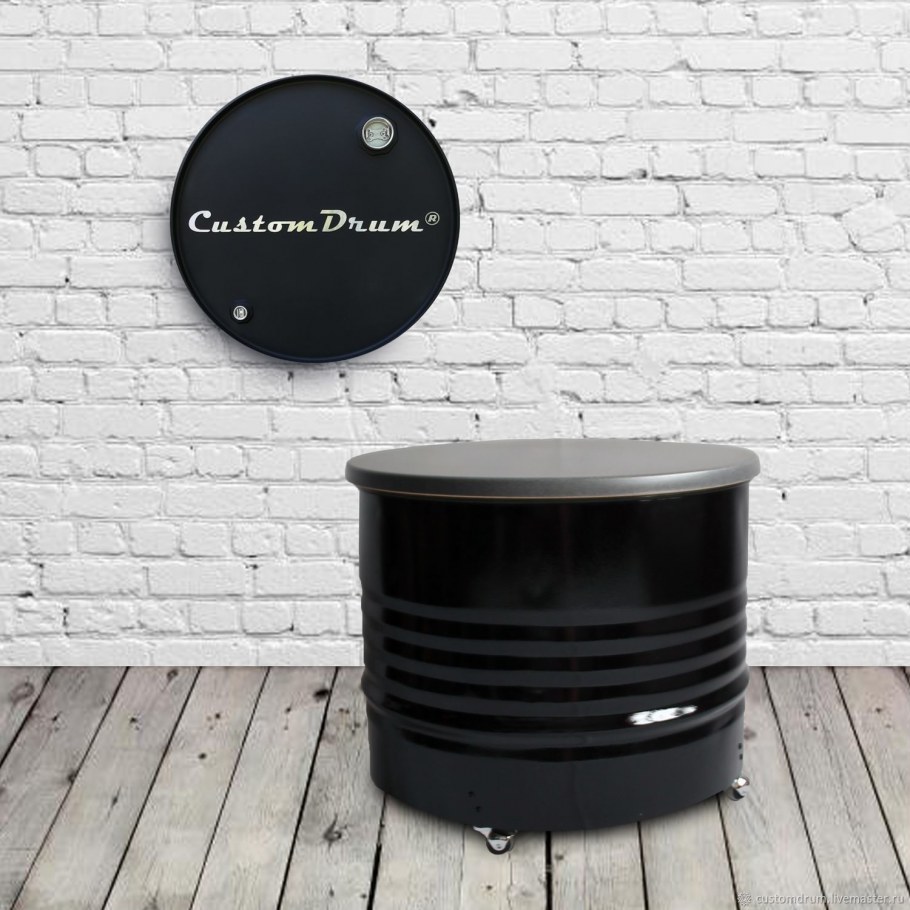 Журнальный столик из металлической бочки