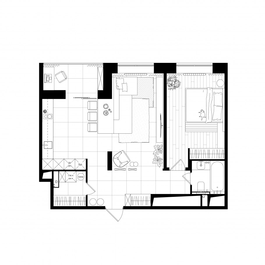 Грин парк кухня гостиная