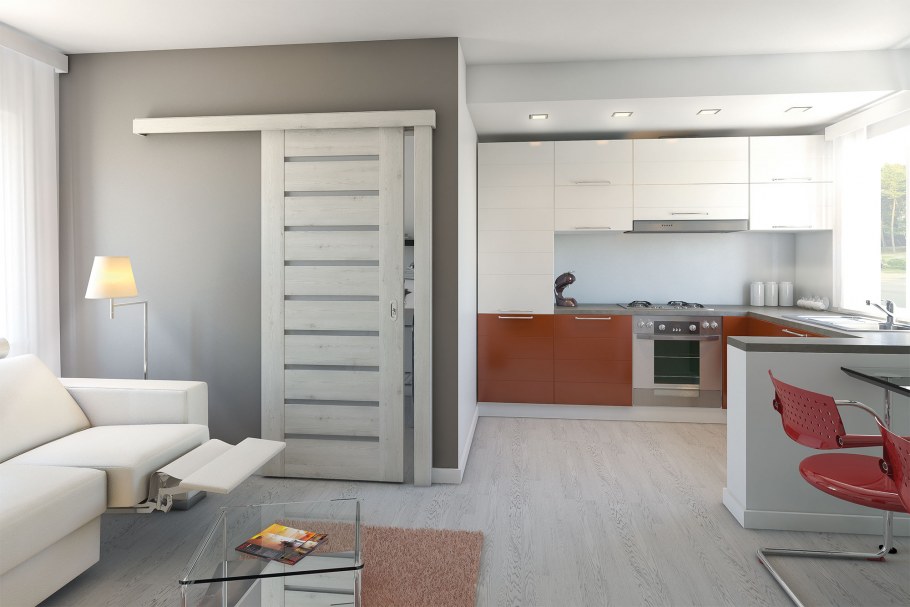 Выдвижная дверь на кухню