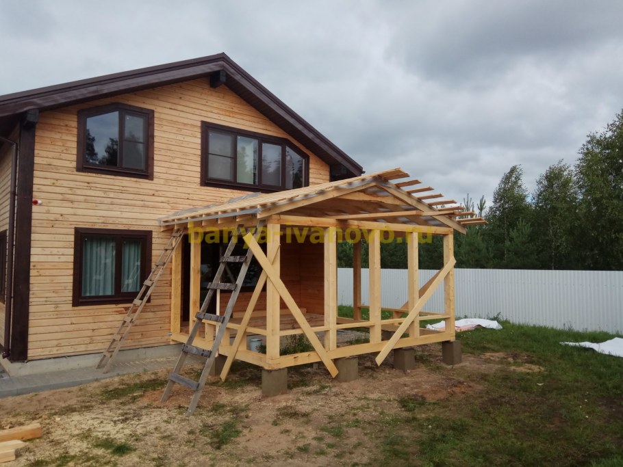 Пристройка к деревянному дому
