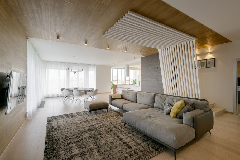 Асимметрия в интерьере гостиной