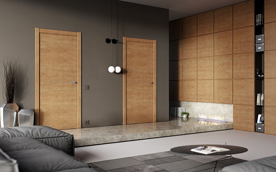 Двери фанерованные шпоном