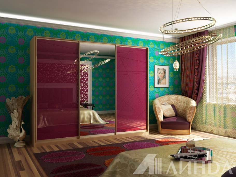 Бирюзовый шкаф купе