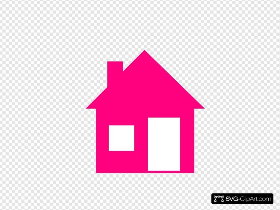 Дом на розовом фоне