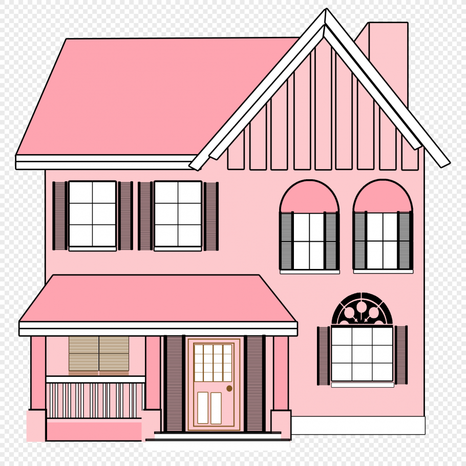 Розовый дом мультяшный