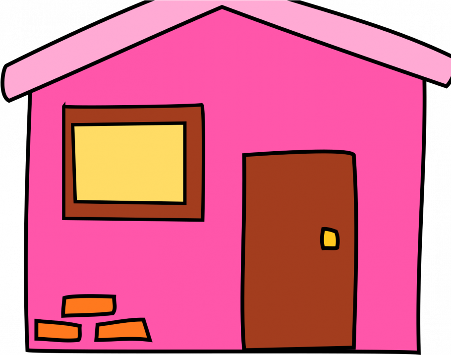 Домик красный мультяшный