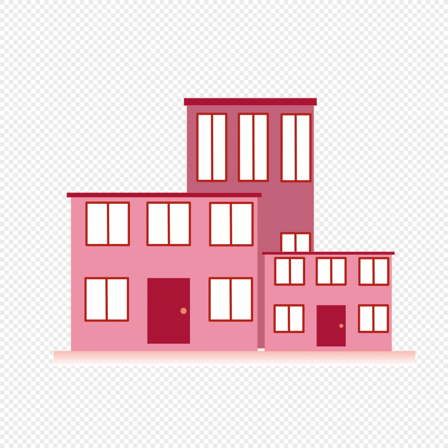 Розовый дом нарисованный