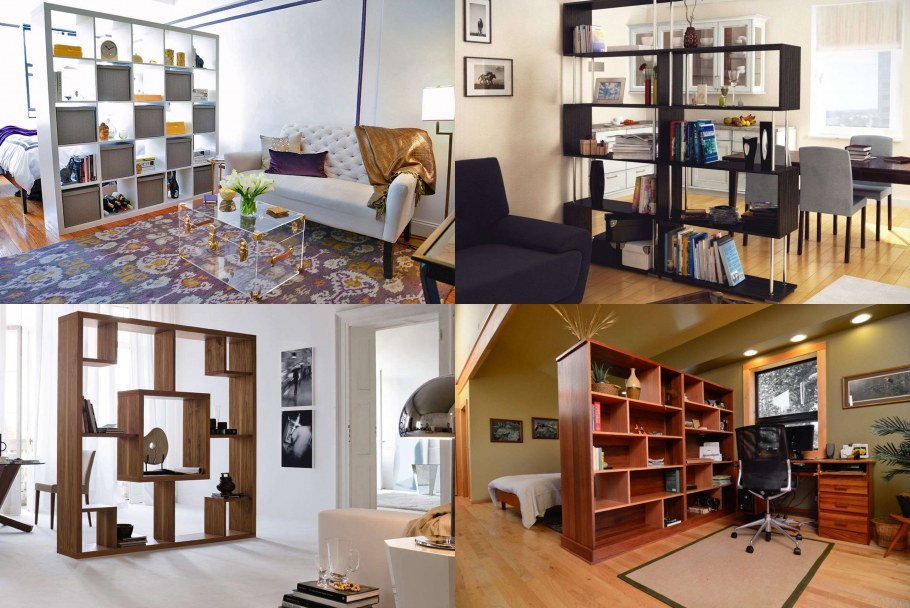 Стеллаж разделяющий комнату