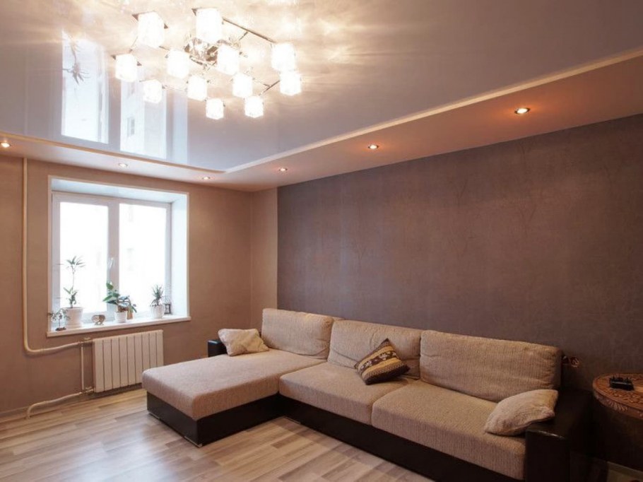 Двухуровневые натяжные потолки