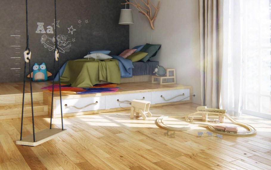 Дизайн проект детской со шведской стенкой