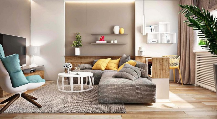 Пастельные оттенки стен в интерьере