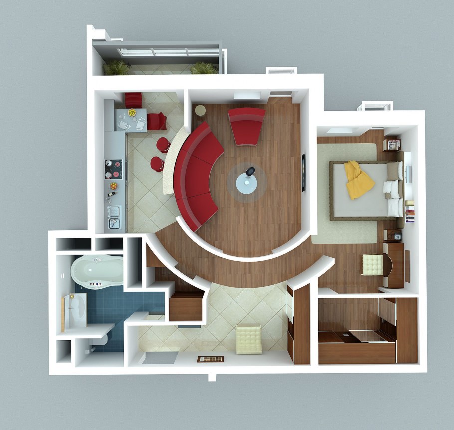 Планировка двухкомнатной квартиры