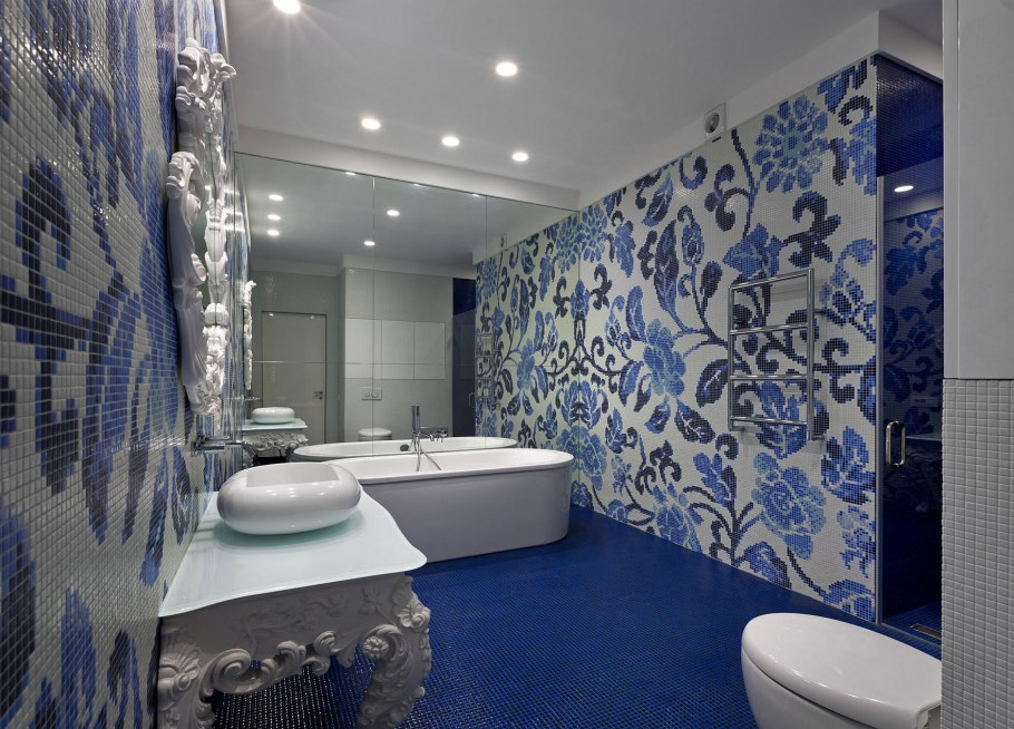 Ванная комната в стиле Гжель