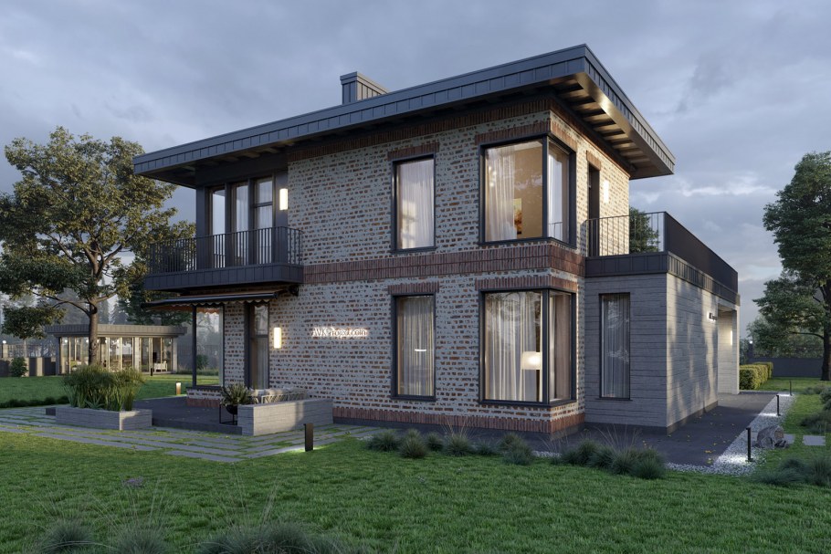 Отделка фасада в стиле лофт