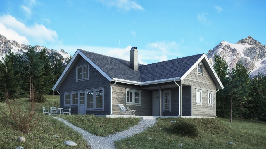 Одноэтажный дом Скандинавия