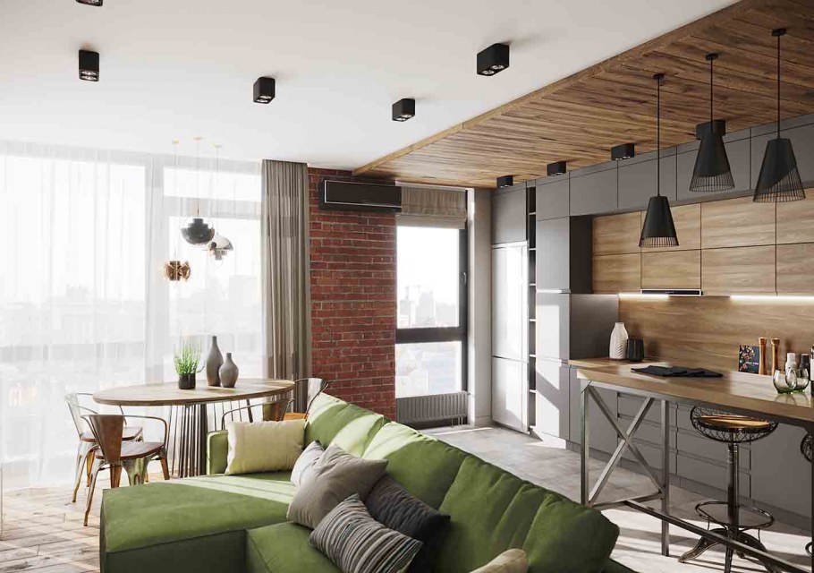 Уютная квартира в стиле лофт