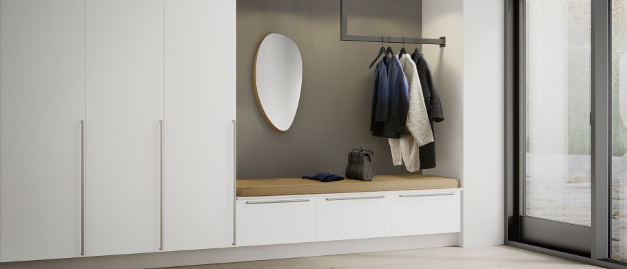 Прихожая с интегрированными ручками