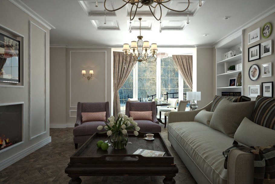 Маленькая гостиная в американском стиле