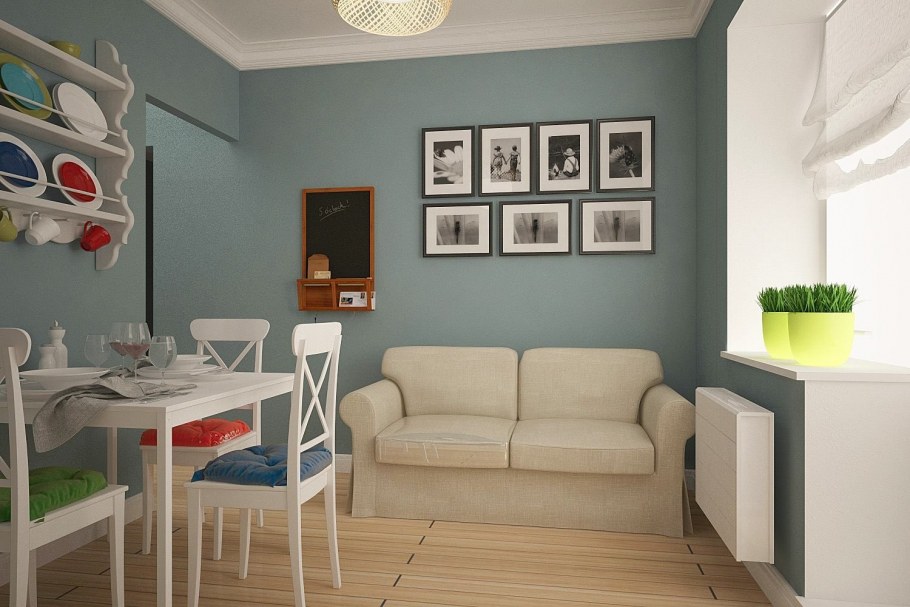 Цвет стен в квартире студии