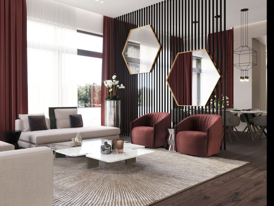 Шторы в гостиную в викторианском стиле