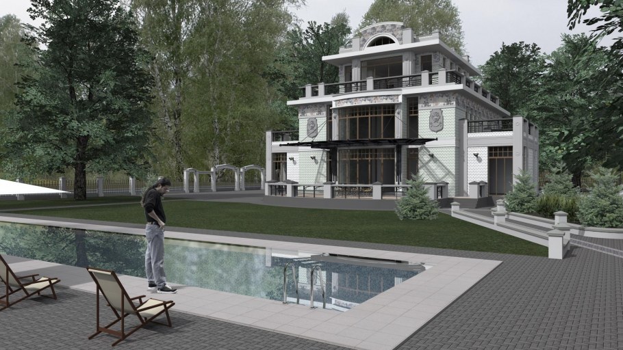 Двухэтажный одноквартирный дом