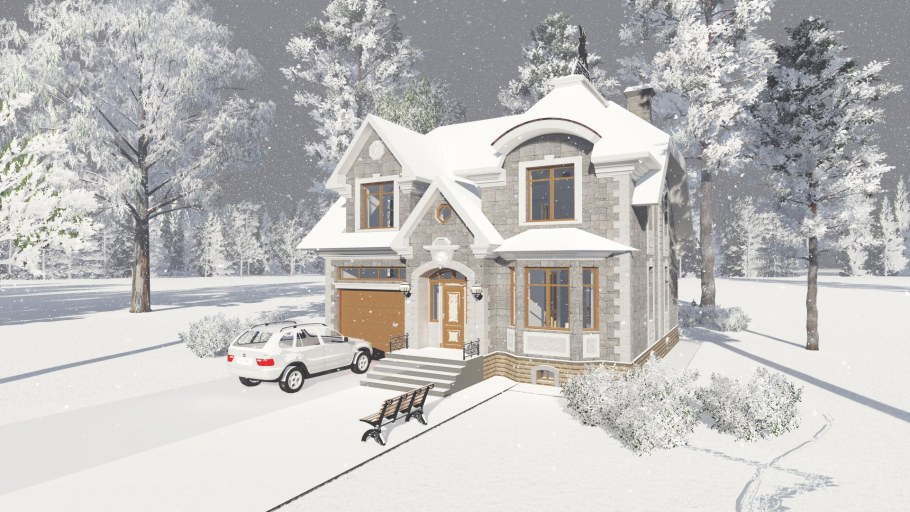 Дом усадебного типа с мансардой